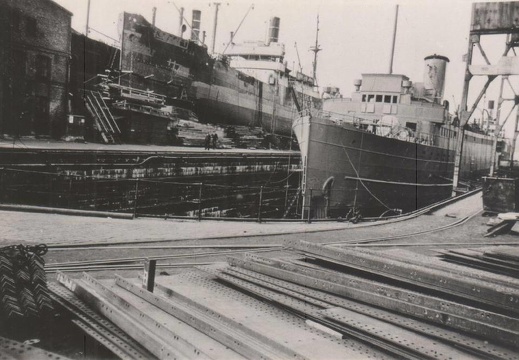Mineship Preußen in dry-dock at Copenhagen, April 1941.