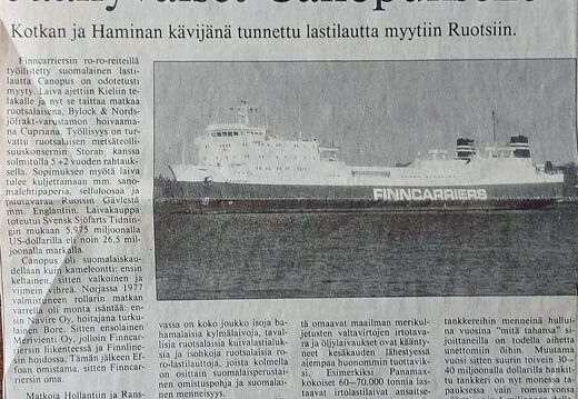 CANOPUS, lehtiuutinen