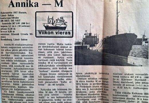 ANNIKA-M, lehtiuutinen